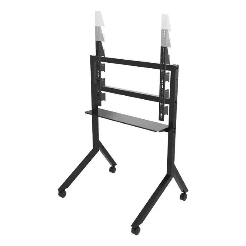 B-Tech BT8545/B carrinho para TV, 55–86 polegadas, VESA 900x600, máx. 100 kg, com prateleira, preto