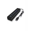 ICY BOX IB-HUB1700-C3 USB 3.2 Gen 1 (3.1 Gen 1) Type-C 5000 Mbit/s preto
