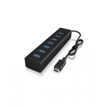 ICY BOX IB-HUB1700-C3 USB 3.2 Gen 1 (3.1 Gen 1) Type-C 5000 Mbit/s preto