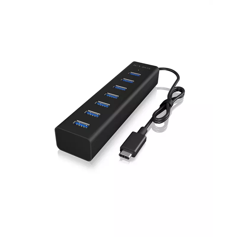 ICY BOX IB-HUB1700-C3 USB 3.2 Gen 1 (3.1 Gen 1) Type-C 5000 Mbit/s preto