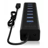ICY BOX IB-HUB1700-C3 USB 3.2 Gen 1 (3.1 Gen 1) Type-C 5000 Mbit/s preto