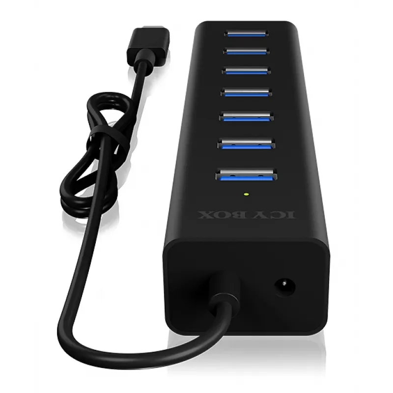 ICY BOX IB-HUB1700-C3 USB 3.2 Gen 1 (3.1 Gen 1) Type-C 5000 Mbit/s preto