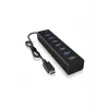 ICY BOX IB-HUB1700-C3 USB 3.2 Gen 1 (3.1 Gen 1) Type-C 5000 Mbit/s preto