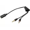 Cabo de áudio Microconnect AUDAL 0,4 m 2x ficha 3,5 mm para conector fêmea 3,5 mm preto