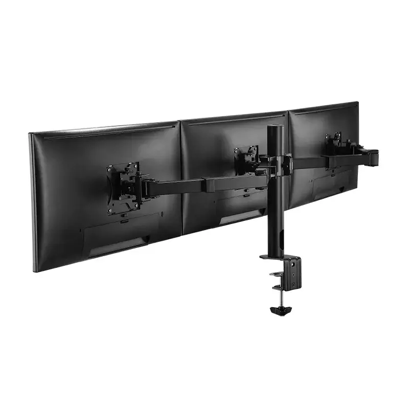LogiLink BP0107 suporte de secretária para três monitores, 17-27 polegadas, 7 kg por braço, VESA 75x75/100x100, aço, preto