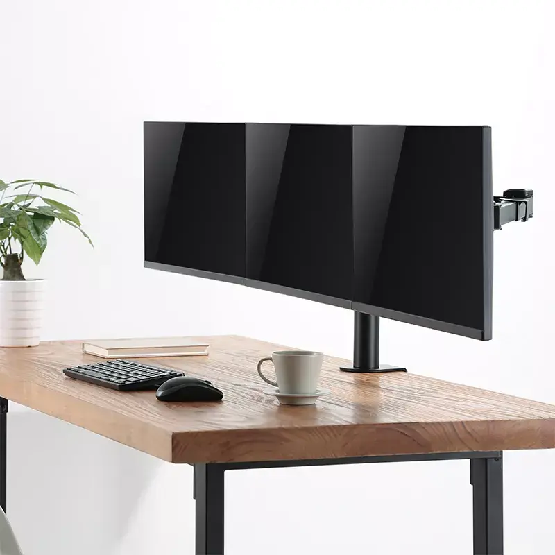 LogiLink BP0107 suporte de secretária para três monitores, 17-27 polegadas, 7 kg por braço, VESA 75x75/100x100, aço, preto