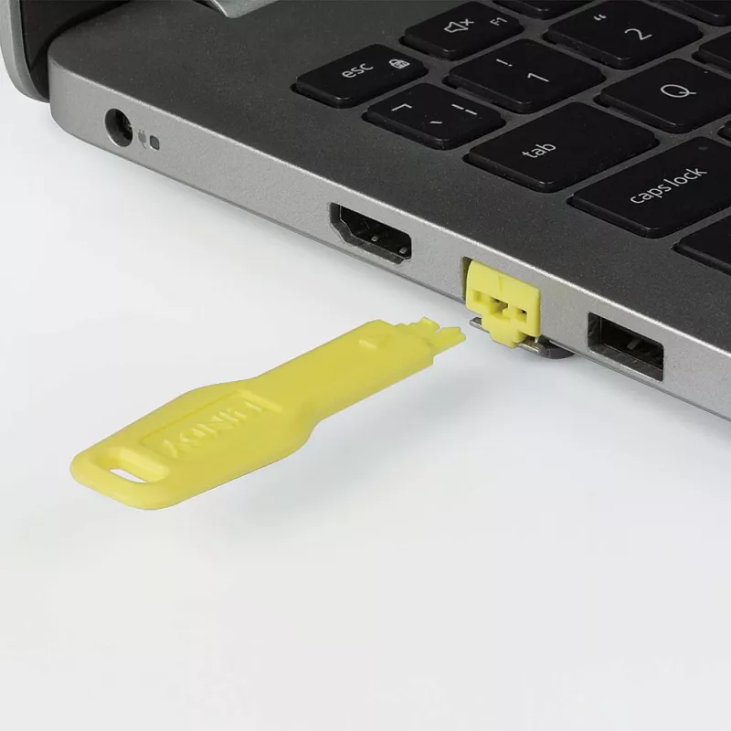 Lindy 47899 chave para bloqueador de porta RJ45, amarelo