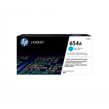 Cartucho de toner original HP 654A ciano LaserJet