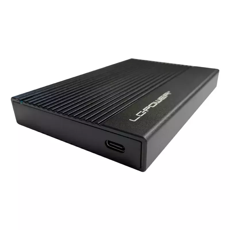 LC-Power LC-25U3-C caixa para HDD SATA de 2,5 polegadas, USB-C 3.2 Gen 2x1 10 Gb/s, SATA 6 Gb/s, preta