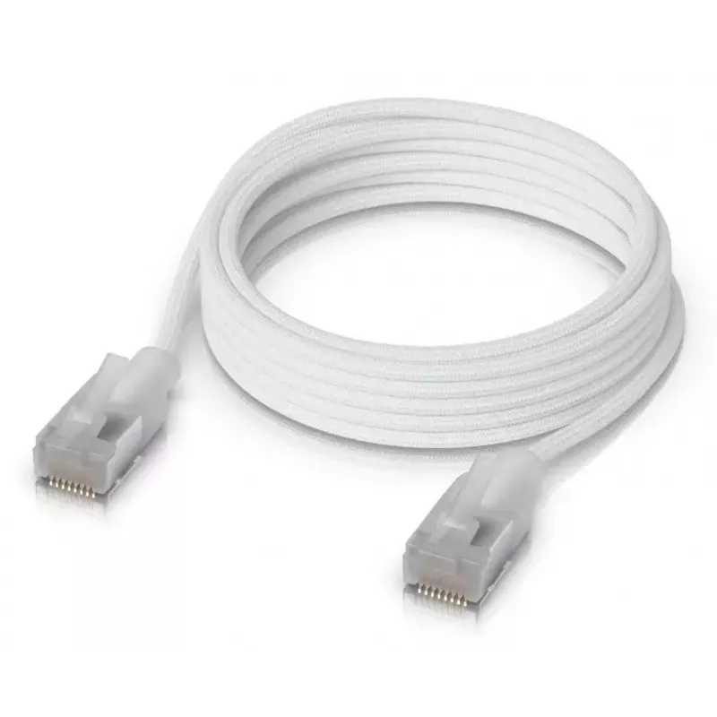 Cabo de rede Ubiquiti UACC-Cable-Patch-EL-C6A-2M-W RJ-45 Cat6a 2m branco translúcido