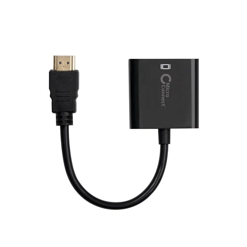 Microconnect HDMVGA2B adaptador de cabo de vídeo 0,15 m VGA (D-Sub) HDMI Type-A (Standard) preto