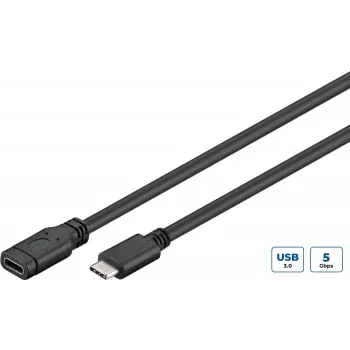 Cabo USB Microconnect USB3.1CC1EX USB 3.2 Gen 1 (3.1 Gen 1) 1 m USB C preto