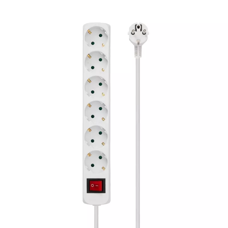 Distribuidor de energia Microconnect GRU0065W 5 m 6 tomadas AC interior branco