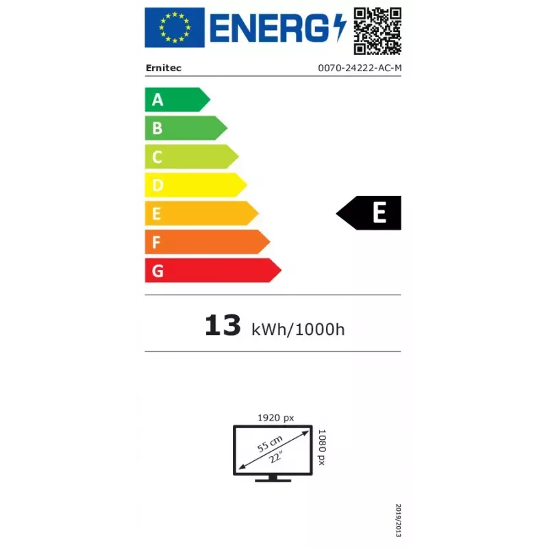 Ernitec 0070-24222-AC-M monitor de computador 55,9 cm (22 polegadas) 1920 x 1080 píxeis Full HD LED preto