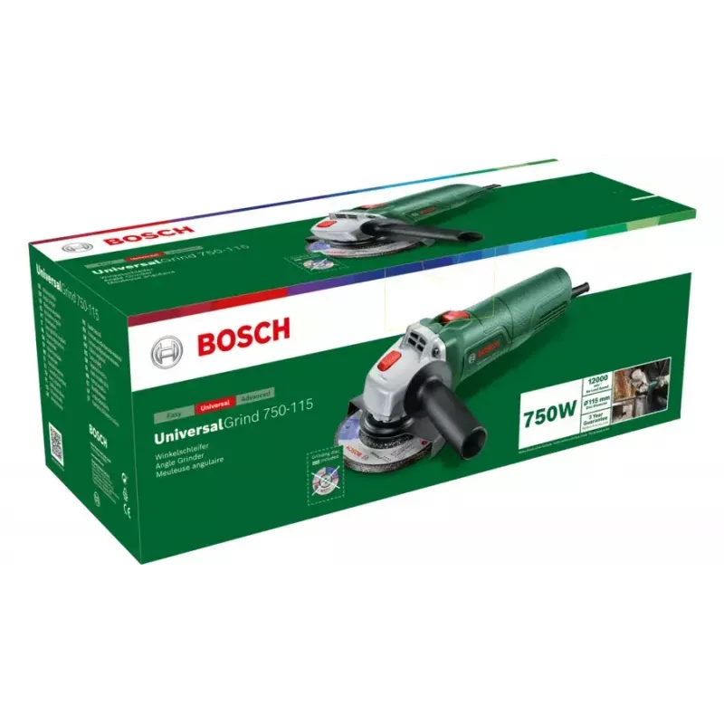 Bosch UniversalGrind 750-115 06033E2000 rebarbadora, 750 W, verde/preta