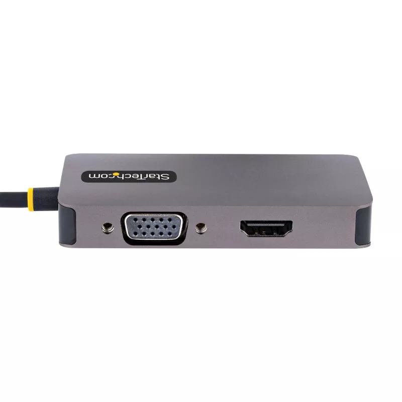 Adaptador de vídeo USB-C StarTech.com, adaptador USB-C para HDMI DVI VGA, até 4K 60Hz, alumínio, adaptador de vídeo multiporta, compatível com Thunderbolt 3/4, adaptador de viagem USB Type-C