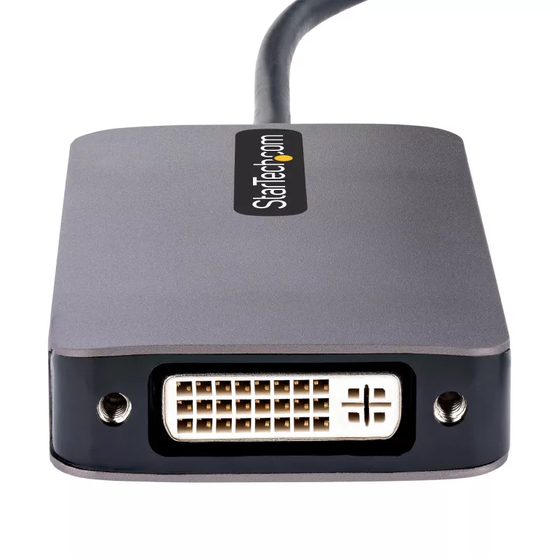 Adaptador de vídeo USB-C StarTech.com, adaptador USB-C para HDMI DVI VGA, até 4K 60Hz, alumínio, adaptador de vídeo multiporta, compatível com Thunderbolt 3/4, adaptador de viagem USB Type-C