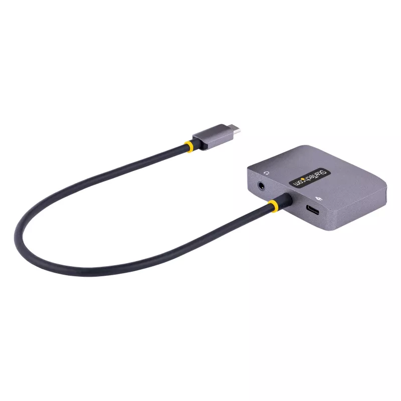 Adaptador de vídeo USB-C StarTech.com, adaptador multiporta USB-C para HDMI VGA, áudio de 3,5 mm, 4K 60Hz HDR, 100W PD Pass-Through, compatível com Thunderbolt 3/4 – adaptador de viagem USB-C Display