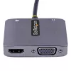 Adaptador de vídeo USB-C StarTech.com, adaptador multiporta USB-C para HDMI VGA, áudio de 3,5 mm, 4K 60Hz HDR, 100W PD Pass-Through, compatível com Thunderbolt 3/4 – adaptador de viagem USB-C Display