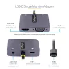 Adaptador de vídeo USB-C StarTech.com, adaptador multiporta USB-C para HDMI VGA, áudio de 3,5 mm, 4K 60Hz HDR, 100W PD Pass-Through, compatível com Thunderbolt 3/4 – adaptador de viagem USB-C Display