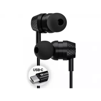 Headset Sandberg USB-C/A In-Earset com microfone de linha