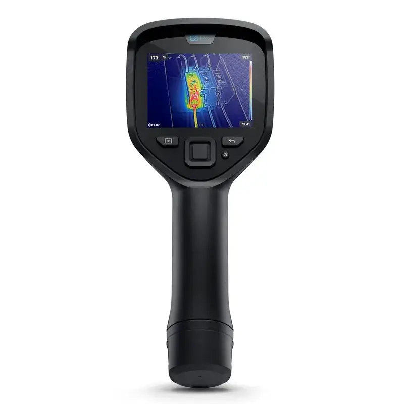 Câmara termográfica Flir Systems E8-PRO — 320×240 px, NETD 40 mK, IFOV 1,8 mRad, ecrã de 3,5 polegadas, caixa metálica, preto