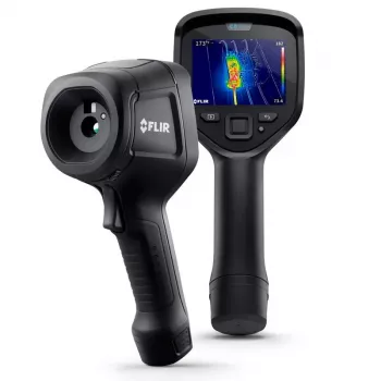 Câmara termográfica Flir Systems E8-PRO — 320×240 px, NETD 40 mK, IFOV 1,8 mRad, ecrã de 3,5 polegadas, caixa metálica, preto