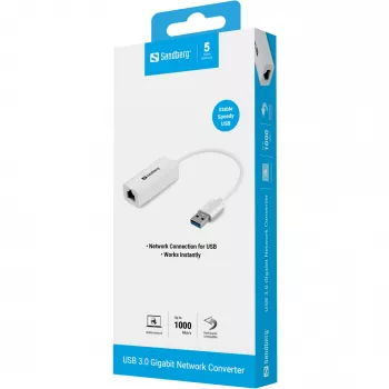 Adaptador de rede USB Sandberg adaptador de rede Gigabit USB3.0