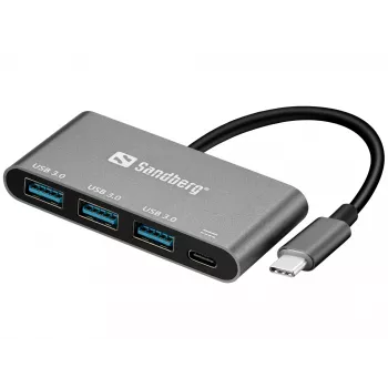Hub Sandberg USB-C para 3xUSB 3.0 + PD 136-03