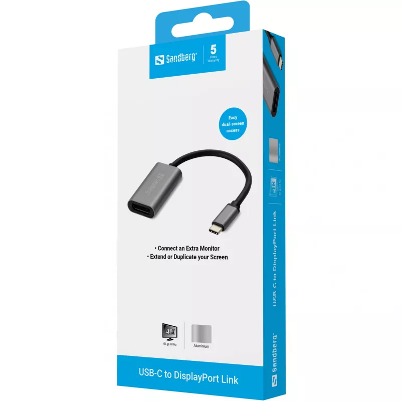 Adaptador Sandberg USB-C para DisplayPort 136-19
