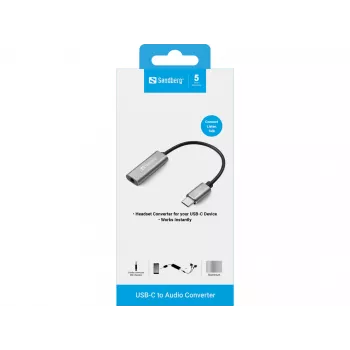 Adaptador de áudio Sandberg USB-C 136-27
