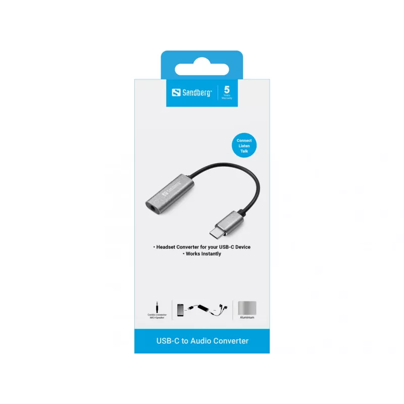 Adaptador de áudio Sandberg USB-C 136-27
