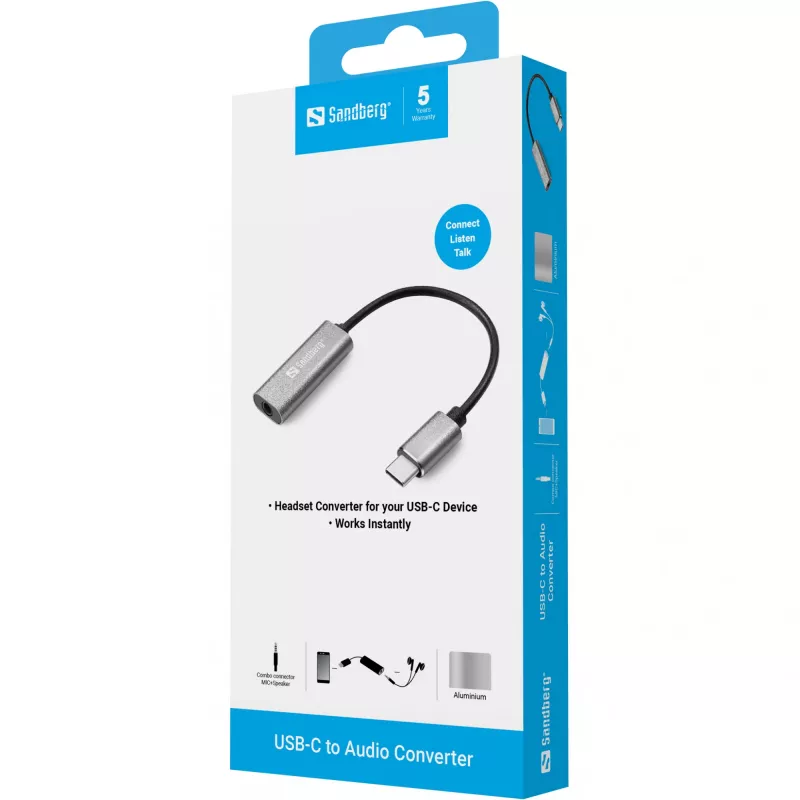 Adaptador de áudio Sandberg USB-C 136-27