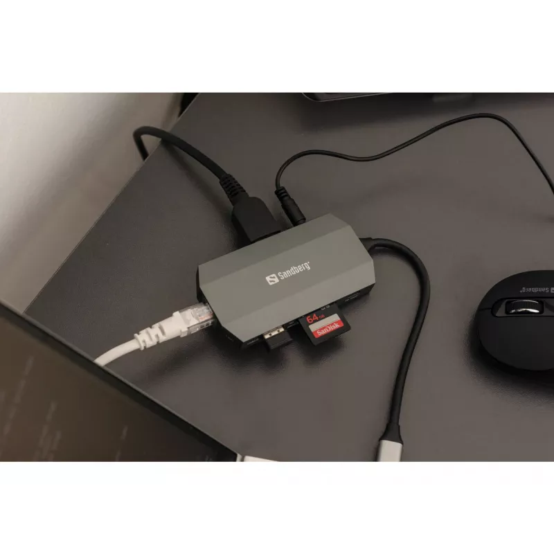 Dock USB-C Sandberg 6in1 Travel Dock