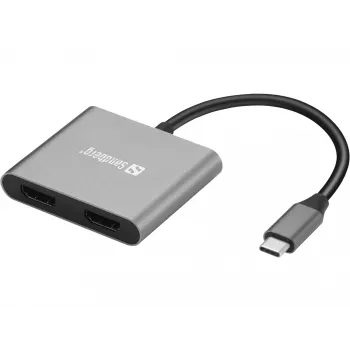 Dock USB-C Sandberg 2xHDMI+USB+PD resolução máxima 3840x2160