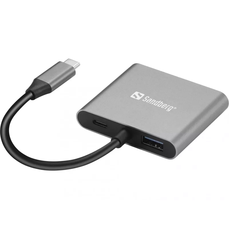 Dock USB-C Sandberg 2xHDMI+USB+PD resolução máxima 3840x2160