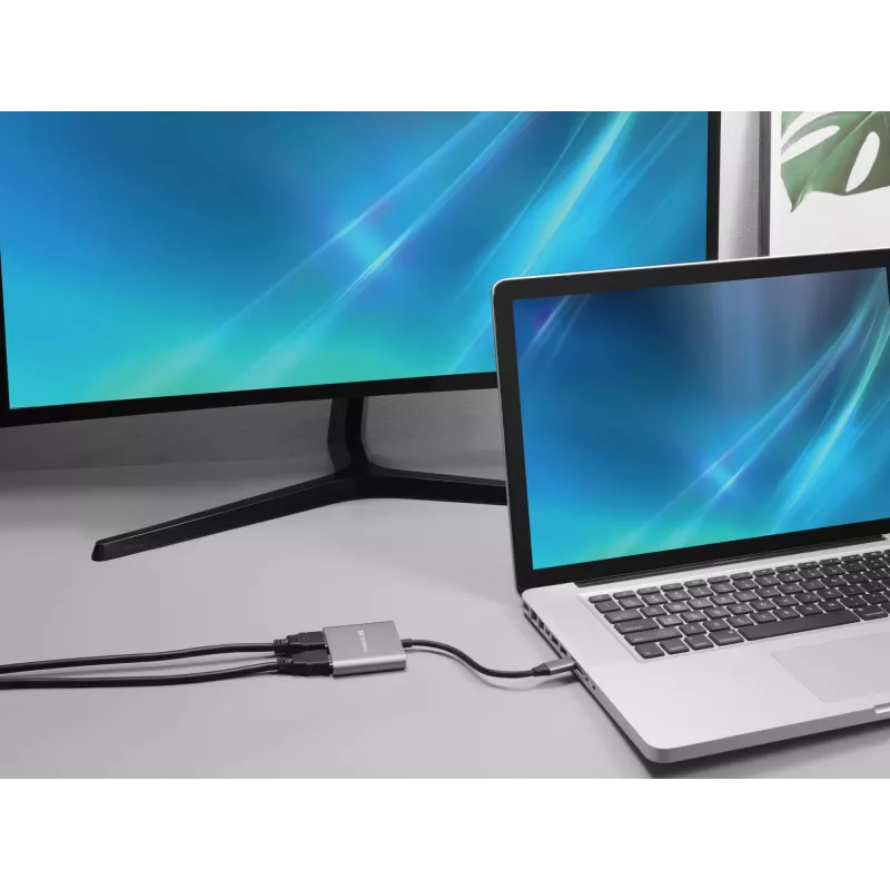 Dock USB-C Sandberg 2xHDMI+USB+PD resolução máxima 3840x2160