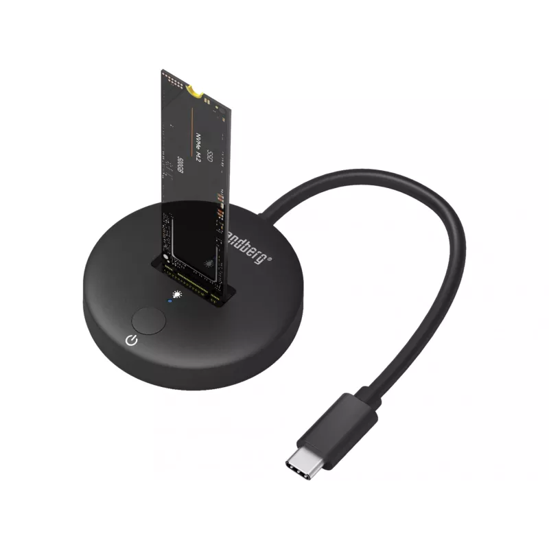 Dock Sandberg USB 3.2 para M.2+NVMe SSD 4 TB preto