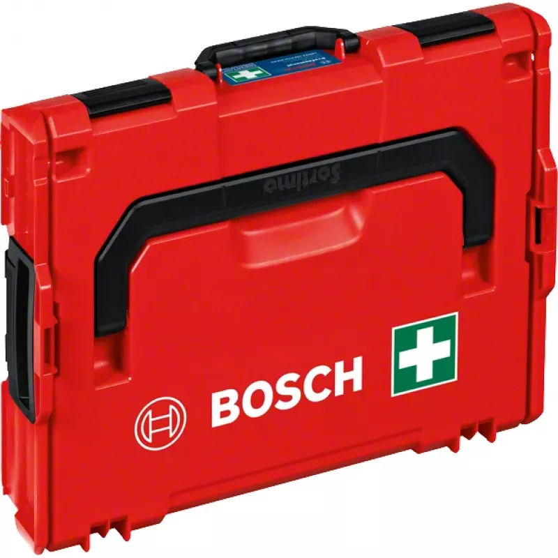 Kit de primeiros socorros Bosch 1600A02X2R — conjunto conforme DIN em L-BOXX 102, vermelho
