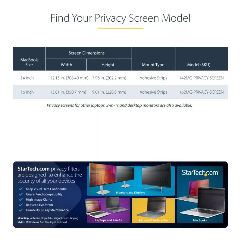 Filtro de privacidade StarTech.com para MacBook Pro 16