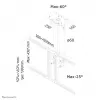 Neomounts PLASMA-C100 suporte de teto para TV, 37–75 polegadas, totalmente articulado, altura ajustável, inclinável, prateado