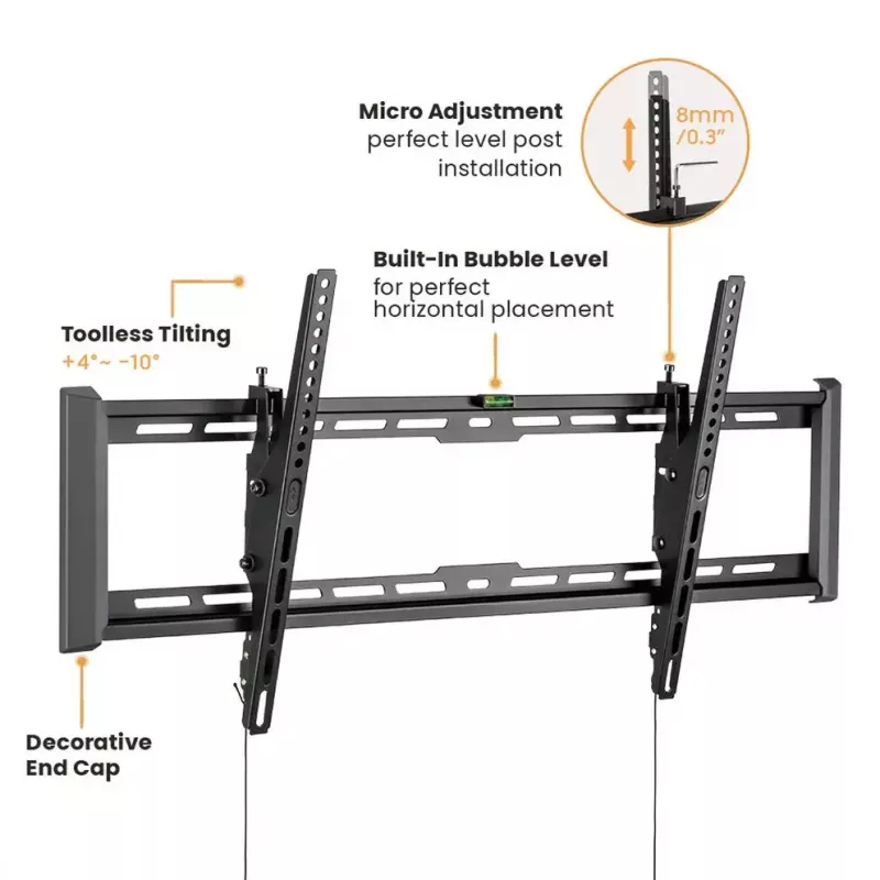 Suporte de parede para TV VALUE 17.99.1223 preto 2,29 m 75 kg