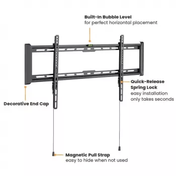 Suporte de TV VALUE 17.99.1224 preto 2,29 m 75 kg capacidade de carga