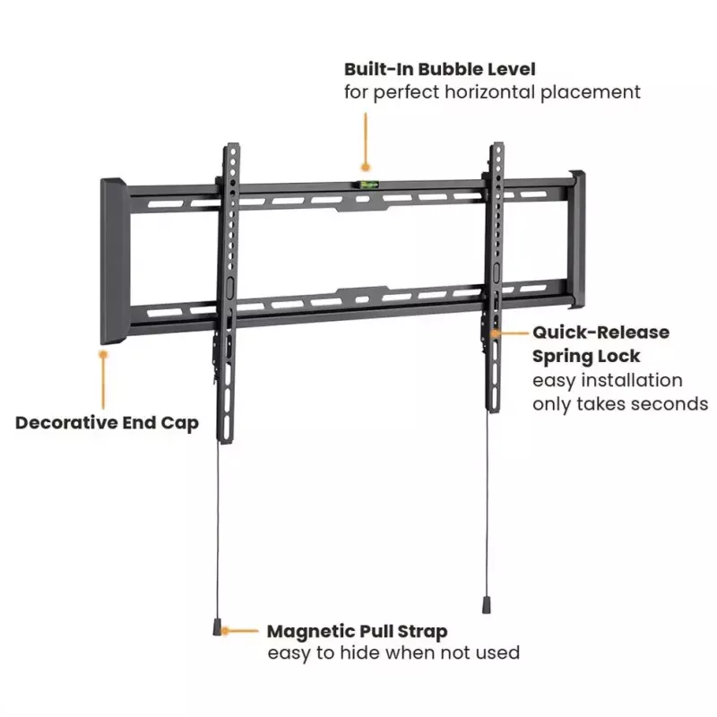 Suporte de TV VALUE 17.99.1224 preto 2,29 m 75 kg capacidade de carga