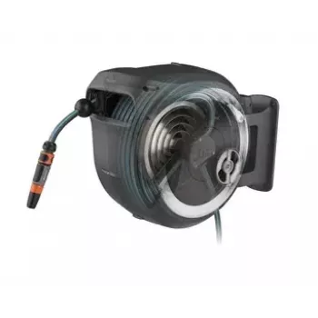 Enrolador de mangueira de parede Gardena RollUp Automatic preto cinzento