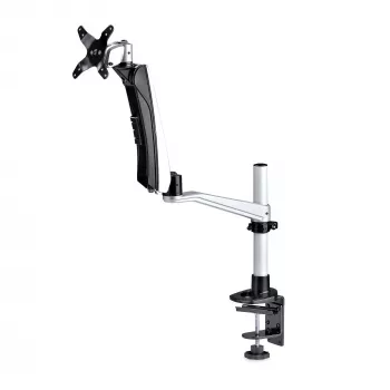 Suporte de secretária para monitor StarTech.com para ecrãs 27 polegadas 16:9 ou 30 polegadas 21:9 ultrawide, VESA 75x75/100x100, ajustes do braço sem ferramentas, fixação em C/por passagem na secretária, braço com mola