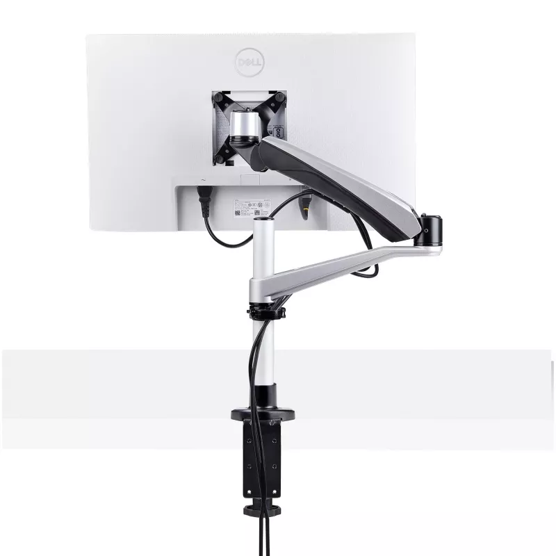 Suporte de secretária para monitor StarTech.com para ecrãs 27 polegadas 16:9 ou 30 polegadas 21:9 ultrawide, VESA 75x75/100x100, ajustes do braço sem ferramentas, fixação em C/por passagem na secretária, braço com mola