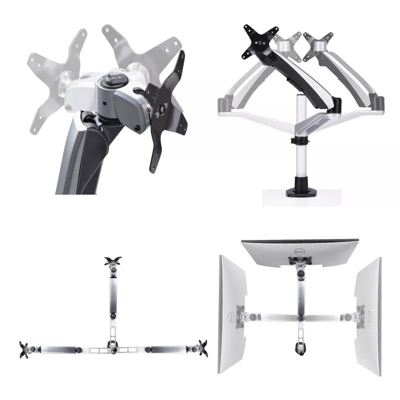 Suporte de secretária para monitor StarTech.com para ecrãs 27 polegadas 16:9 ou 30 polegadas 21:9 ultrawide, VESA 75x75/100x100, ajustes do braço sem ferramentas, fixação em C/por passagem na secretária, braço com mola