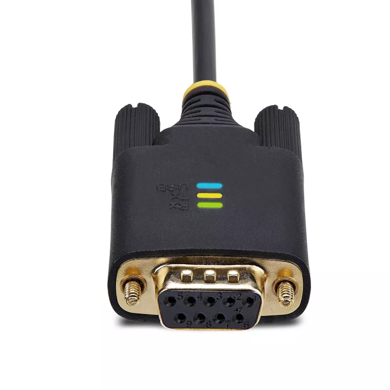 Cabo adaptador USB para série null modem StarTech.com de 3 m (10 pés), parafusos/porcas DB9 substituíveis, retenção COM, USB-A para RS232, FTDI, proteção ESD nível 4, Windows/macOS/ChromeOS/Linux - caixa TPE robusta