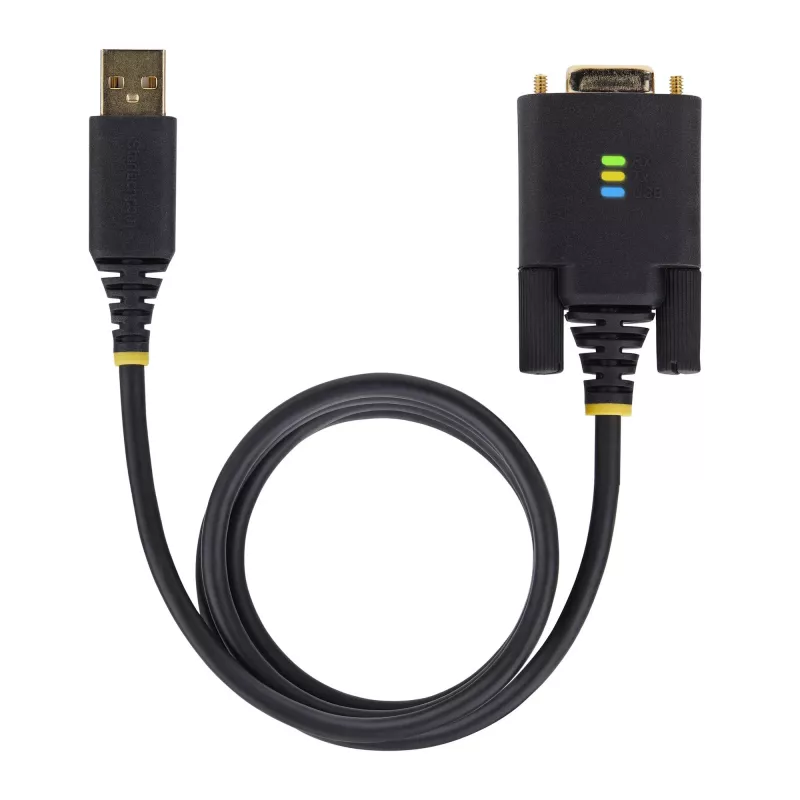 Cabo adaptador USB para série null modem StarTech.com de 3 m (10 pés), parafusos/porcas DB9 substituíveis, retenção COM, USB-A para RS232, FTDI, proteção ESD nível 4, Windows/macOS/ChromeOS/Linux - caixa TPE robusta